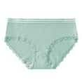thumbnail image 1 of Guardurnaity TureClos, 3 uds., ropa interior de algodón para mujer, bragas transpirables para niña, bragas elásticas que absorben la humedad con borde de Ropa interior verde L, 1 of 6