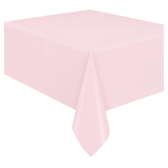 Rectangular Pink Vinyl Table Cover with Faux Felt Backing, 54" x 84", by Way To Celebrate