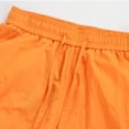thumbnail image 4 of pstuiky Pantalones cortos de gimnasio para hombre, Pantalones cortos de cintura elástica con cordón y bolsillo con movimiento de color sólido para hombre Pantalones cortos cargo, 4 of 5