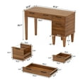 thumbnail image 2 of Tribesigns 47" Computer Desk with 3 Drawers, Farmhouse Office Desk with Storage, Wood Teacher Desk Writing Table with File Drawers for Home Office, Bedroom, Study, Brown, 2 of 9