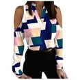 thumbnail image 2 of Ichuanyi Fall Tops for Women 2022 Women's V Neck Pullover Off The Shoulder Printing Long Sleeve Tops, 2 of 8