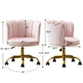 thumbnail image 6 of Clearance! Velvet Material Accent Chair with Wheel Comfortable Living Room Chair, 6 of 9