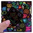 thumbnail image 3 of 1 set 50pcs Waterproof Neon style Stickers for Water Bottles Laptop Luggage Cup Computer Mobile Phone Skateboard Guitar Stickers Mixed Patterns 25~60x60~85mm 50pcs/set, 3 of 4