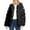 E_ Black, variant on Olyvenn Women's Fluffy Cropped Faux Fur Hooded Jacket Coats,Shaggy Mini Short Crop Cardigan Outwear Parka Tops Black XXXL