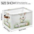 thumbnail image 3 of Cute White Easter Bunny Foldable Storage Basket,Canvas Fabric Foldable Storage Bins with Handles Open Home Storage Bins Boxes for Toy Book Shelf Closet Baskets, 3 of 9