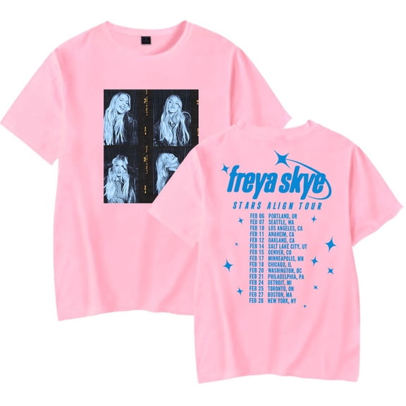 Freya Skye 2026 Stars Align Tour Date Print T-Shirt – Unisex Graphic Short Sleeve Tee, Casual Streetwear Concert Fans Support Outfit
