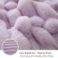 thumbnail image 5 of XeGe Set of 2 Fluffy Faux Rabbit Fur Pillowcases, Cozy Luxury Striped Plush Fuzzy Zippered Pillow Cases, Decorative Shaggy Light Purple Long Pillow Shams for Bedroom Living Room 20x36, King, Lavender, 5 of 7