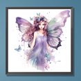 thumbnail image 3 of Kit de pintura por números sobre lienzo, arte al óleo artesanal, decoración de imagen de hada y mariposa, 50x50cm, 3 of 9