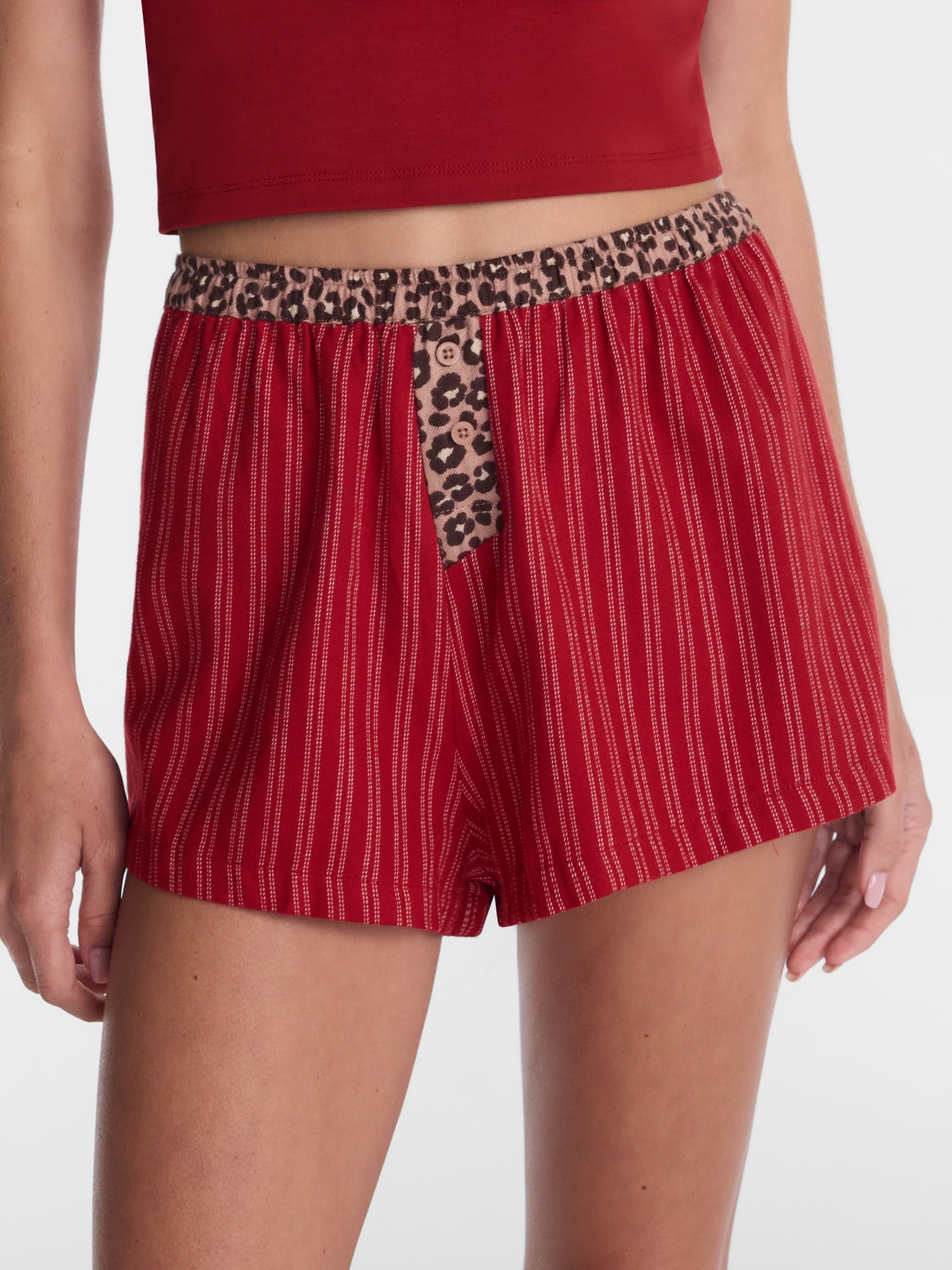 No Boundaries Print Boxer Sleep Shorts, 3" Inseam, Women's XS-XXL