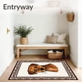 thumbnail image 3 of ODIKA 8x10 Machine Washable Non-Slip Area Rug, Artisan Pet Themed Circular Doorway Needlework Project High Traffic Rug with Pad, Brown, 645461, 3 of 8