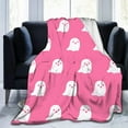 thumbnail image 6 of GYRATEDREAM Halloween Throw Blanket for Couch and Bed Ghost Witch's Hat Black Bats and Decorated Pumpkins Print on Soft Blanket for Kids and Adult, 29.52x39.37 inch, 6 of 9