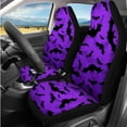 thumbnail image 2 of Uorisanigo Halloween Bats 14 Pcs Automotive Seat Cover Car Console Cover Steering Wheel Cover Cars Headrest Cover and Car Seat Belt Pad Cover and Water Cup Coaster Anti-slip for Cars SUVs, 2 of 6
