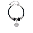 thumbnail image 2 of Delight Jewelry Silvertone Music Note - Round Seal Mom Celtic Knot Leather Bead Bracelet, 7"+2" Extender, 2 of 4