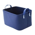 thumbnail image 4 of Caja organizadora de juguetes para mascotas, cesta de fieltro con asas, cesta grande multiusos para guardar cosas de cachorros, mantas y ropa de masco Azul, 4 of 9