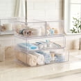 thumbnail image 2 of Sindcom Stackable Storage Drawers Set of 4,Clear Plastic Organizer Bins for Makeup, Cosmetics, Beauty Supplies,Bathroom Organizer Countertop,Bathroom Under Sink Organizer,12.1 × 7.5 × 11.4 in, 2 of 9