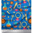 thumbnail image 1 of Soimoi Blue Poly Georgette Fabric Magic Bottle,Ring & Star Nursery Themes Fabric Prints By Yard 42 Inch Wide, 1 of 3