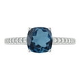 thumbnail image 3 of Sterling Silver with Natural London Blue Topaz and White Topaz Engagement Ring, 3 of 3