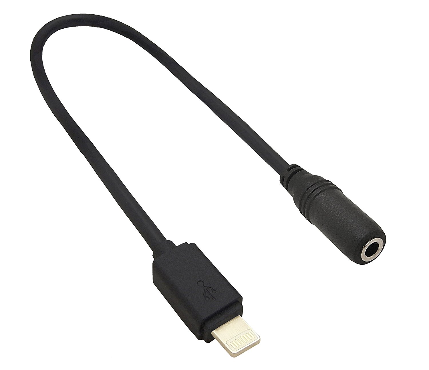 Black Lightning to 3.5mm Headphone Female Audio Jack Aux