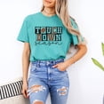 thumbnail image 3 of Touchdown Season Shirt for Women and Teens Cute Girly Checkered Fall Football Oversized Tee Seafoam Shirt Adult Large, 3 of 4