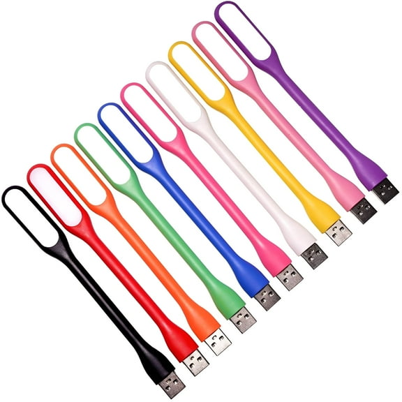 HIBIBUD 10 Pack Mini USB Light for Keyboard, Flexible USB Laptop Light, Adjustable USB Lamp for Notebook Computer (Gooseneck Structure, LED Lighting Source)