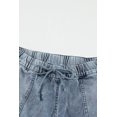 thumbnail image 3 of ABPHQTO Jeans de pierna recta con parches de margaritas de cintura alta con cordón para mujer, 3 of 5