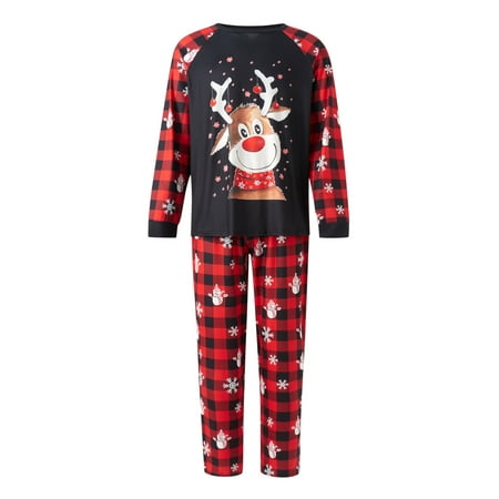 

Nokiwiqis Family Christmas Pjs Matching Sets Baby Christmas Matching Jammies for Adults and Kids Holiday Xmas Sleepwear Set-Kid