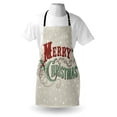 thumbnail image 3 of Christmas Apron Xmas Stars and Snowflakes Backdrop with Stylized Retro Lettering, Unisex Kitchen Bib Apron with Adjustable Neck for Cooking Baking Gardening, Eggshell Sea Green Ruby, by Ambesonne, 3 of 3