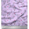 thumbnail image 1 of Soimoi Purple Modal Satin Fabric Star & Hot Air Balloon Holiday Print Fabric by the Yard 42 Inch Wide, 1 of 3