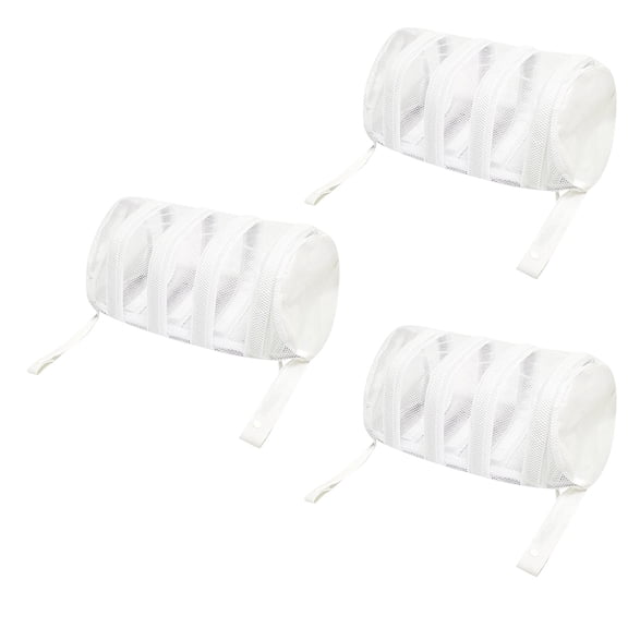 SEWCHICS 3Pcs Zippered Mesh Laundry Bags White for Shoe and Garment Protection