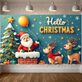 thumbnail image 3 of Colorful Design Merry Christmas Santa Decoration Festive Banner Polyester Material Snowy Scene Winter Holiday for Christmas Party Holiday Decor Seasonal Celebration, 3 of 7