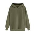 thumbnail image 5 of Women’s Oversized Hoodie Sweatshirt Loose Fit Casual Pullover Solid Color Long Sleeve Hooded Tops Soft Cozy Fall Winter Outfits, 5 of 6