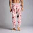 thumbnail image 6 of Fgvctg Valentine's Day Men's Pajamas Lightweight Elastic Bottom Sleepwear Pajama Pant Fashion Heart Print High Waisted Pjs Fall Spring Drawstring Lounge Pants with Pockets Pink L, 6 of 6