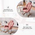 thumbnail image 7 of Newest Nursery Rocking Glider Chair Modern Accent Armchair Padded Seat with High Backrest and Pillow for Living Room Bedroom (Pink), 7 of 7