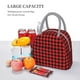 thumbnail image 5 of Balery Buffalo Plaid Red Black Bolsa de Almuerzo para Mujeres, Caja de Almuerzo, Bolsa de Almuerzo Pequeña Impermeable, Tote de Almuerzo Reutilizable con Gran Capacidad, 5 of 6