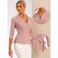 thumbnail image 2 of Top Peplum para mujer Allegra K Rosa XL, 2 of 5