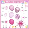 thumbnail image 2 of Kit con forma de arco con forma de guirnalda, color rosa adorado con globos en forma de estrella, 2 of 9