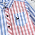 thumbnail image 5 of zbxnLI Little Boys Button down Shirts Striped Dress Shirt Long Sleeve Collared Tops for Toddler Boys, 5 of 6
