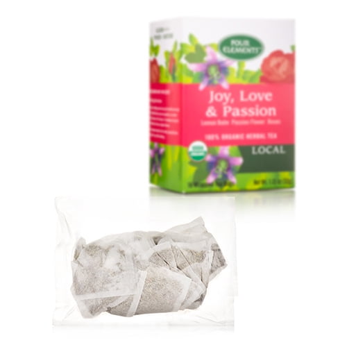 Four Elements Herbals - Organic Herbal Tea Joy, Love & Passion - 16 Tea Bags