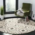 thumbnail image 3 of SAFAVIEH Florida Declan Geometric Shag Area Rug, Cream/Light Blue, 4' x 4' Square, 3 of 11
