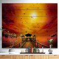 thumbnail image 2 of Design Art - Exotic Wood Pier under Yellow Sun, 2 of 5