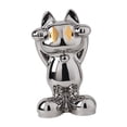 thumbnail image 2 of Estatua de gato de la fortuna, decoración de mesa, artesanía Feng Shui, regalo decorativo para vacaciones. Plata, 2 of 9