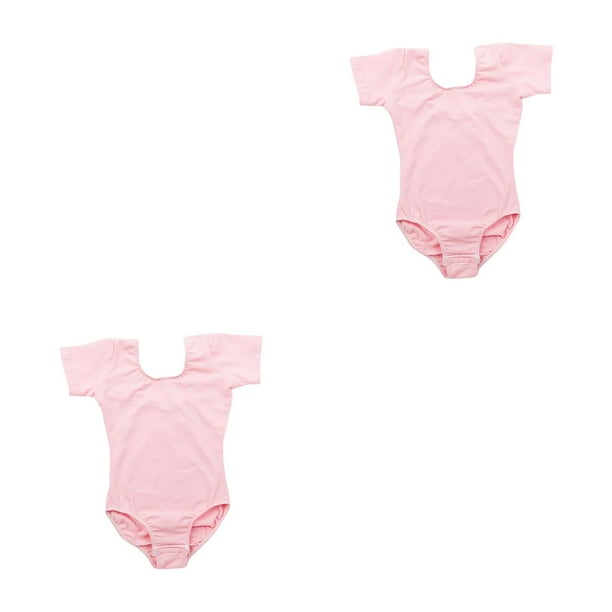 Qarigey Traje de baile de ballet para niñas Mono clásico con cuello Ropa de baile Leotardo Rosa 3XL 2Conjunto