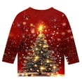 thumbnail image 5 of Atogsazn Kids Girls Christmas 3/4 Sleeve Shirt Children Crew Neck Loose Fit Blouse Pullover Tops Clothing 04-Red 5-6 Years Fashion, 5 of 5