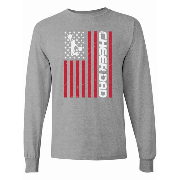 Inktastic Cheer Dad Distressed Red Flag Design Long Sleeve T-Shirt