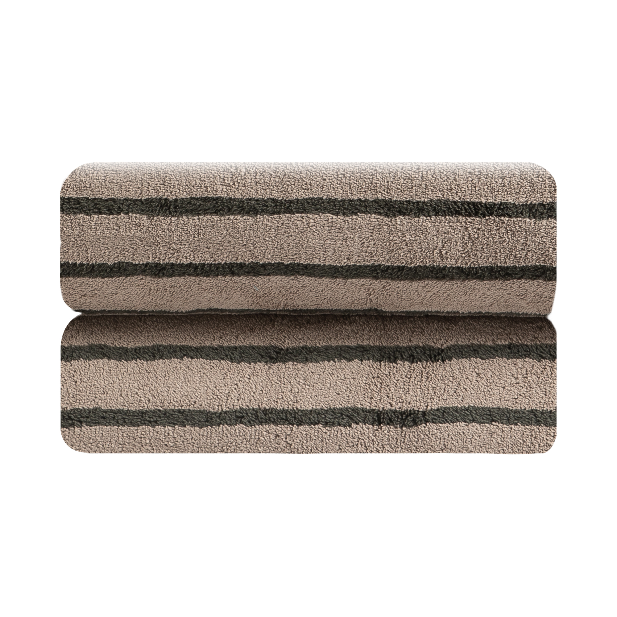 Jessy Home 2-Pack Hand Towels, Dark Brown Striped photo 1