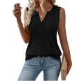 thumbnail image 3 of Sleeveless Shirts for Women Casual Summer V Neck Tank Tops Dressy Blouses Tunic With Loose Fit And Soft Fabric Black L, 3 of 5