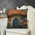 thumbnail image 2 of YINGXI  Fantasy Mushroom Cottage Throw Pillow Cover Colorful Meadow Landscape Plant Forest House Pillow Case Decorative Square Cushion for Home Couch Bed 18x18in, 2 of 5