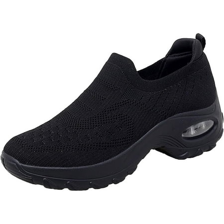 Running Shoes for Women Women s Fashion Elastic Knit Lightweight Slip on Sneakers Summer Casual Breathable Mesh Shoes