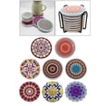 thumbnail image 4 of 6/8 Uds., Posavasos de corcho de cerámica con aismiento térmico, posavasos para vajil, alfombrils para tazas de café, mantel individual - 8 piezas Sunnimix Mantel individual de cerámica, 4 of 8
