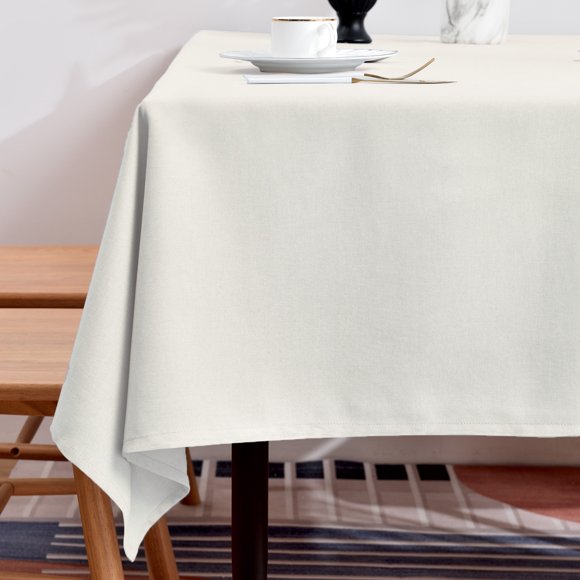 BALCONY & FALCON Nappe Rectangulaire Fils Fins Lin Nappe Résistante à l'Eau pour Pâques Printemps Jardinage Repas en Plein Air Ivoire 90 x 156